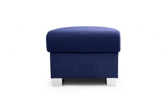 Photo Corner sofa bed with storage and pouf ‒ MECENAS, Blue, 277x195