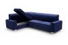 Photo Corner sofa bed with storage and pouf ‒ MECENAS, Blue, 277x195