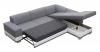 Photo Corner sofa bed with cushions - Barbados, Brown/White, Fabric/Faux leather, 285x220