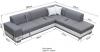 Photo Corner sofa bed with cushions - Barbados, Brown/White, Fabric/Faux leather, 285x220