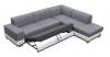 Photo Corner sofa bed with cushions - Barbados, Gray/White, Fabric/Faux leather, 285x220