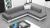 Corner sofa bed with cushions - Barbados, Gray/White, Fabric/Faux leather, 285x220