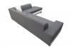 Photo Corner sofa bed with cushions - Barbados, Gray/White, Fabric/Faux leather, 285x220