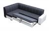 Photo Corner sofa bed with storage compartment and ottoman — MINISTER, Gray/White, Fabric/Faux leather, 277x167