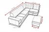 Photo Corner sofa bed with storage compartment and ottoman — MINISTER, Gray/White, Fabric/Faux leather, 277x167