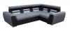 Photo Corner sofa bed with storage compartment and reclining headrests - WIZARO, Gray/Black, 262x191