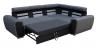 Photo Corner sofa bed with storage compartment and reclining headrests - WIZARO, Gray/Black, 262x191