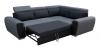 Photo Corner sofa bed with storage compartment and reclining headrests - WIZARO, Gray/Black, 262x191