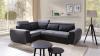 Photo Corner sofa bed with storage compartment and reclining headrests - WIZARO, Gray/Black, 262x191