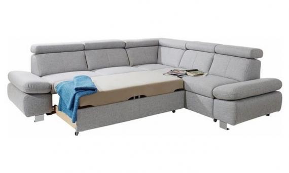 Photo Corner sofa bed with pull-out storage drawer and reclining armrests – ATLANTA