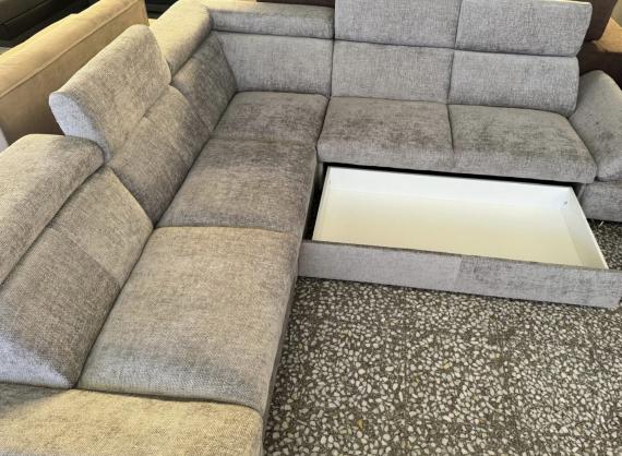 Photo Corner sofa bed with pull-out storage drawer and reclining armrests – ATLANTA