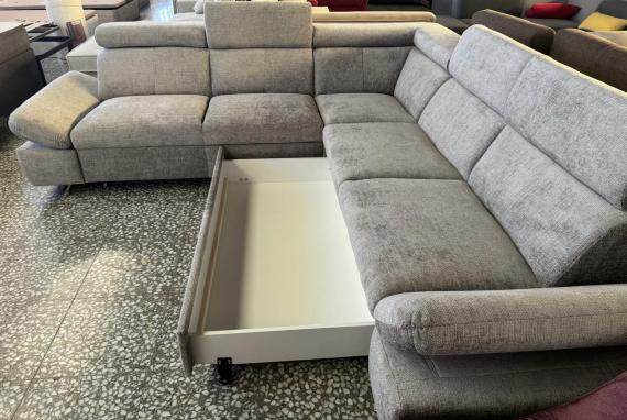 Photo Corner sofa bed with pull-out storage drawer and reclining armrests – ATLANTA