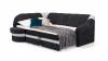Foto Sofá rinconera con cama – Benano, Negro tela / Blanco tela