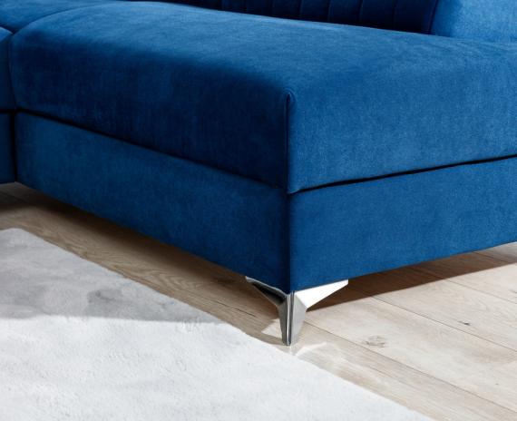 Photo Corner sofa with pull-out bed - Blue - 278x205 - LAURENCE