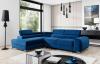 Photo Corner sofa with pull-out bed - Blue - 278x205 - LAURENCE