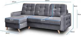 SOFÁ CAMA CON ARCÓN REVERSIBLE 236 CM X 151 VEGAS AZUL