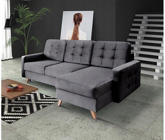 Foto SOFÁ CAMA CON ARCÓN REVERSIBLE 236 CM X 151 CM VEGAS GRIS OSCURO