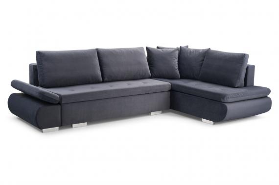 Photo Corner sofa with bed and storage - ARGENT, Gray, 304x201