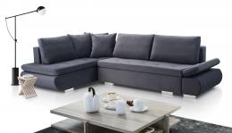 Corner sofa with bed and storage - ARGENT, Gray, 304x201