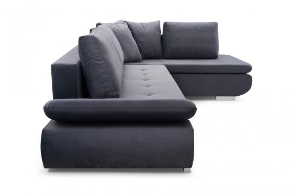 Photo Corner sofa with bed and storage - ARGENT, Gray, 304x201