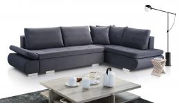 Corner sofa with bed and storage - ARGENT, Gray, 304x201