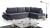 Corner sofa with bed and storage - ARGENT, Gray, 304x201
