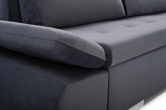 Photo Corner sofa with bed and storage - ARGENT, Gray, 304x201