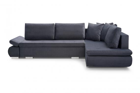 Photo Corner sofa with bed and storage - ARGENT, Gray, 304x201