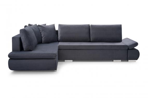 Photo Corner sofa with bed and storage - ARGENT, Gray, 304x201