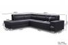 Photo Corner sofa with bed and storage ― DAVER, Dark gray, 285x220