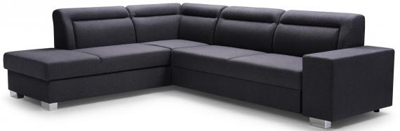 Photo Corner sofa with bed and storage ― DAVER, Dark gray, 285x220