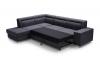 Photo Corner sofa with bed and storage ― DAVER, Light gray, 285x220