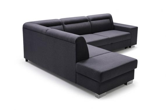 Photo Corner sofa with bed and storage ― DAVER, Light gray, 285x220