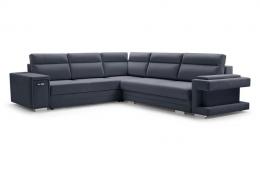 Sofá rinconera con cama y dos arcones - A2, Gris, 305x272