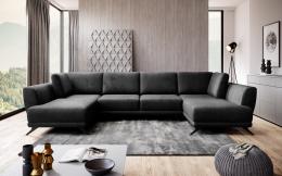 Corner sofa with sleeping function - Dark gray - Larco
