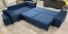 Photo Corner sofa with ottoman, bed and 2 storage compartments – Alvares, Blue, 305x205