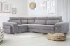 Photo Corner sofa with pouf, bed and 2 storage compartments – Alvares, Gray, 305x205
