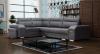 Photo Corner sofa with pouf, bed and 2 storage compartments – Alvares, Dark Gray, 305x205