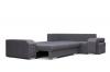 Photo Corner sofa with pouf, bed and 2 storage compartments – Alvares, Dark Gray, 305x205