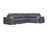Photo Corner sofa with pouf, bed and 2 storage compartments – Alvares, Dark Gray, 305x205