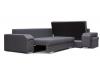 Photo Corner sofa with pouf, bed and 2 storage compartments – Alvares, Dark Gray, 305x205