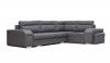 Photo Corner sofa with pouf, bed and 2 storage compartments – Alvares, Dark Gray, 305x205