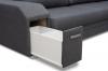 Photo Corner sofa with pouf, bed and 2 storage compartments – Alvares, Dark Gray, 305x205
