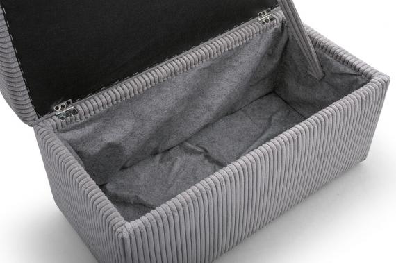 Photo Corner sofa with pouf, bed and 2 storage compartments – Alvares, Gray, 305x205
