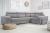Corner sofa with pouf, bed and 2 storage compartments – Alvares, Gray, 305x205