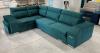 Photo Corner sofa with pouf, bed and 2 storage compartments – Alvares, Green, 305x205
