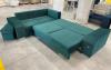 Photo Corner sofa with pouf, bed and 2 storage compartments – Alvares, Green, 305x205