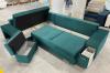 Photo Corner sofa with pouf, bed and 2 storage compartments – Alvares, Green, 305x205