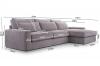 Foto SOFÁ GRANDE 276 CM X 176 CM CLEO MINI GRIS