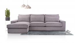 SOFÁ GRANDE 276 CM X 176 CM CLEO MINI GRIS
